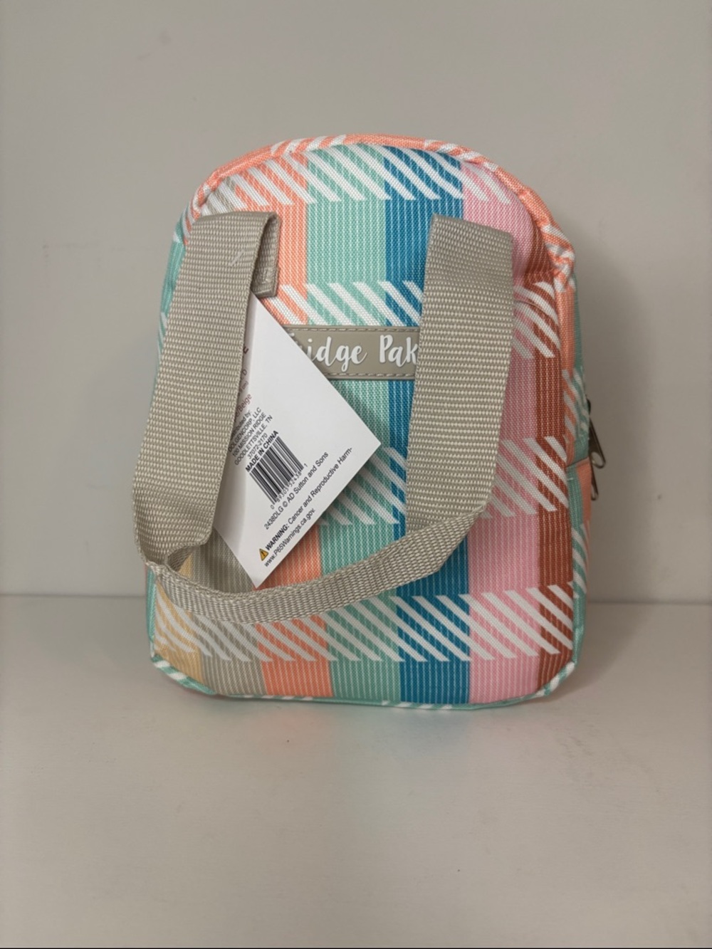 Pastel Plaid Mini lunch Tote Bag - Multicolor